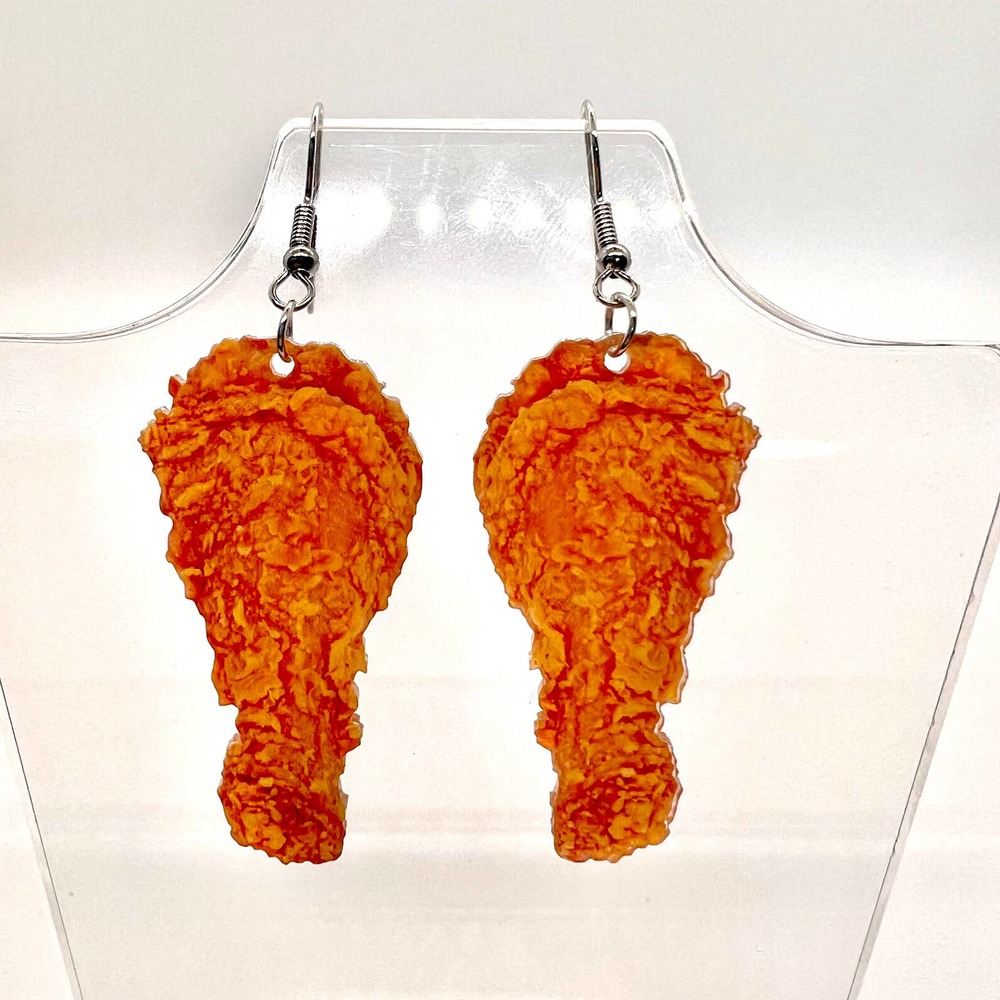 Fried Chicken Earrings - Chicken Leg Earrings - Drum Stick Earrings - Wings Earr